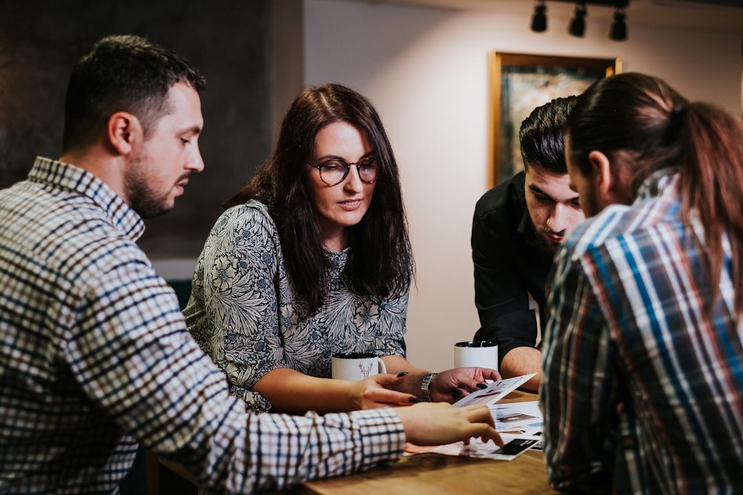 team discussion in office