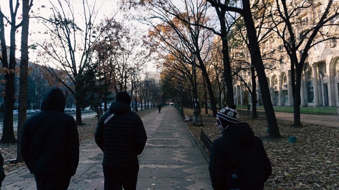 person walking in park